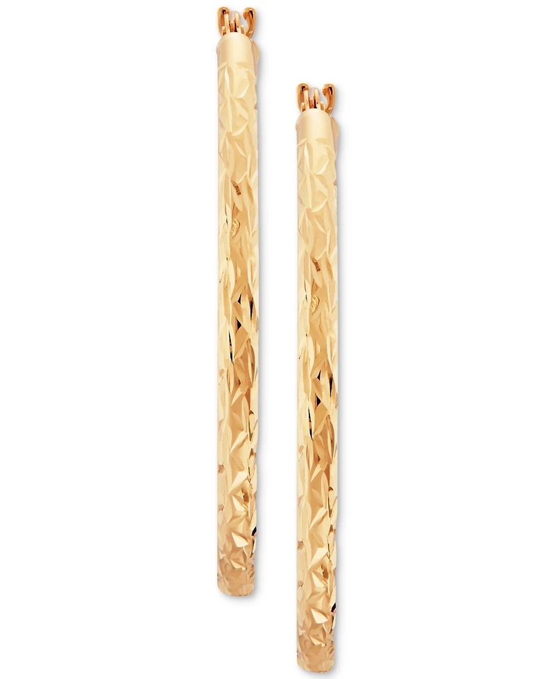 Round Tube Hoop Earrings in 10k Gold, 30mm