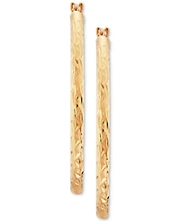 Round Tube Hoop Earrings in 10k Gold, 30mm