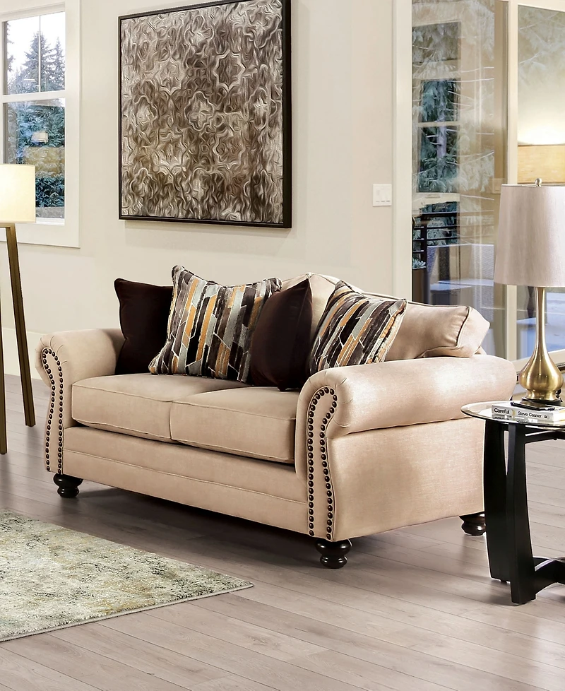 Furniture of America Sillman Upholstered Loveseat