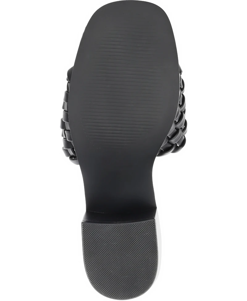 Journee Collection Women's Fylicia Woven Block Heel Slide Sandals