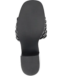 Journee Collection Women's Fylicia Woven Block Heel Slide Sandals