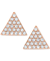 Diamond Pave Triangle Stud Earrings (1/10 ct. t.w.) 10k White, Yellow or Rose Gold