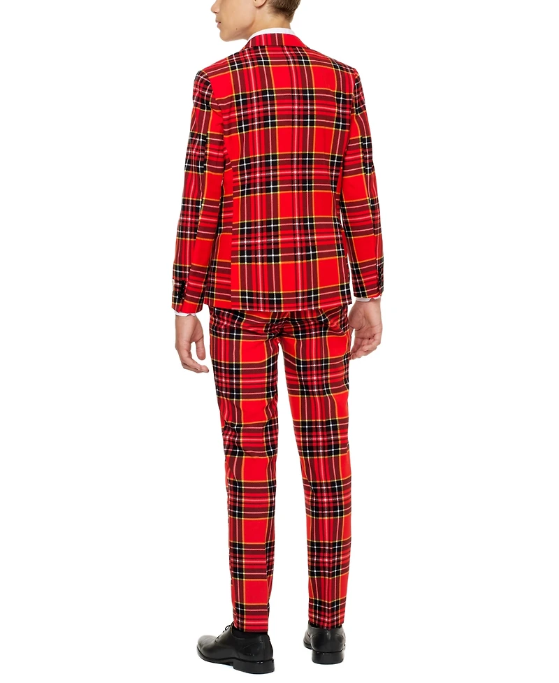 OppoSuits Big Boys The Lumberjack Christmas Suit Including Blazer, Pants and Clip-On-Tie