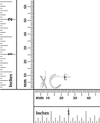 Cubic Zirconia Crossover Extra Small Huggie Hoop Earrings, 0.43"