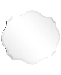 Empire Art Direct Frameless Beveled Oblong Scalloped Wall Mirror