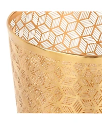 CosmoLiving by Cosmopolitan Gold Metal Glam Small Waste Bin, 10 " x 9 " x 9 "