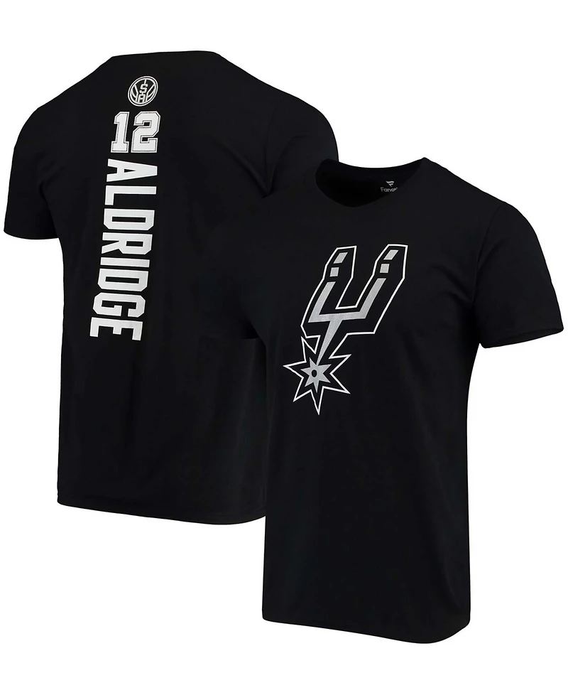 Men's Lamarcus Aldridge Black San Antonio Spurs Team Playmaker Name and Number T-shirt