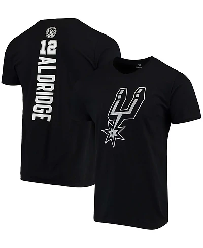Men's Lamarcus Aldridge Black San Antonio Spurs Team Playmaker Name and Number T-shirt