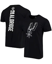 Men's Lamarcus Aldridge Black San Antonio Spurs Team Playmaker Name and Number T-shirt