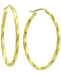 Giani Bernini Twisted Oval Medium Hoop Earrings, 40mm, Created for Macy's