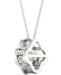 Twinkling Diamond Star Diamond Interlocking Oval 18" Pendant Necklace (1/4 ct. t.w.) in 10k White Gold