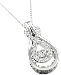 Twinkling Diamond Star Diamond Infinity Teardrop 18" Pendant Necklace (1/5 ct. t.w.) in 10k White Gold