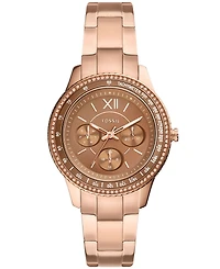 Fossil Women's Sport Multifunction Rose Gold Tone Stainless Steel Bracelet Watch 37mm