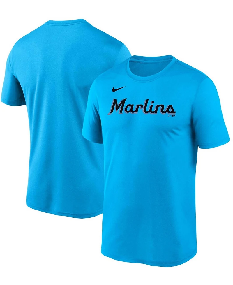 Men's Blue Miami Marlins Wordmark Legend T-shirt
