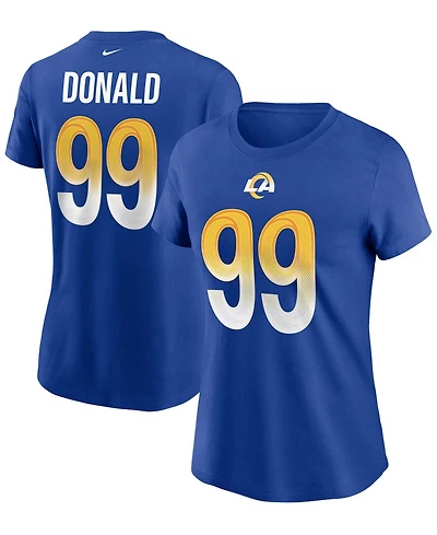 Women's Aaron Donald Royal Los Angeles Rams Name Number T-shirt