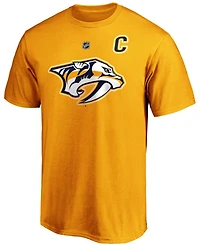 Men's Roman Josi Gold Nashville Predators Authentic Stack Player Name and Number T-shirt