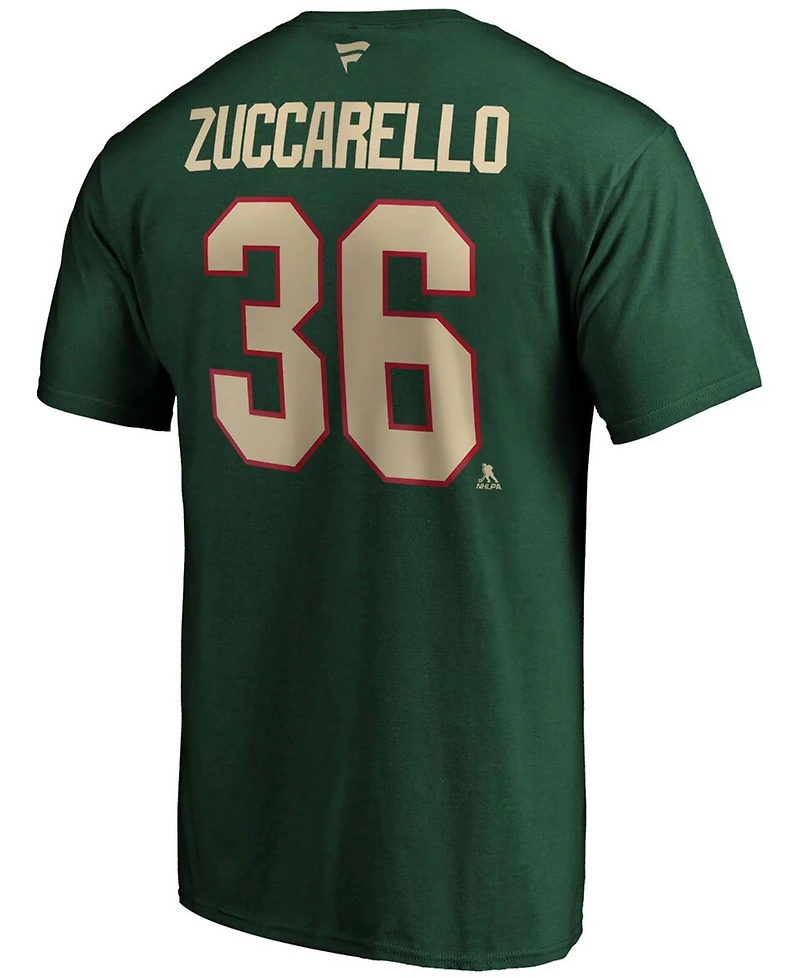 Men's Mats Zuccarello Green Minnesota Wild Authentic Stack Name and Number Team T-shirt