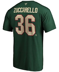 Men's Mats Zuccarello Green Minnesota Wild Authentic Stack Name and Number Team T-shirt