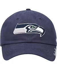 Women's College Navy Seattle Seahawks Miata Clean Up Primary Adjustable Hat