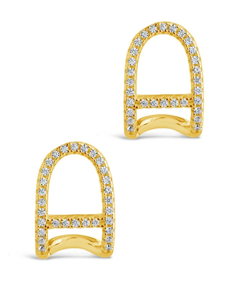Sterling Forever Women's Ezra Suspender Studs Earrings