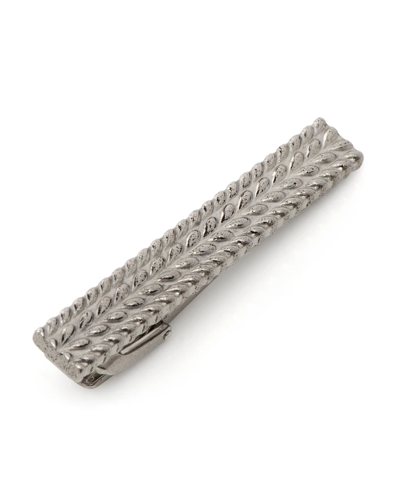 Ox & Bull Trading Co. Men's Antique Silver Herringbone Tie Clip