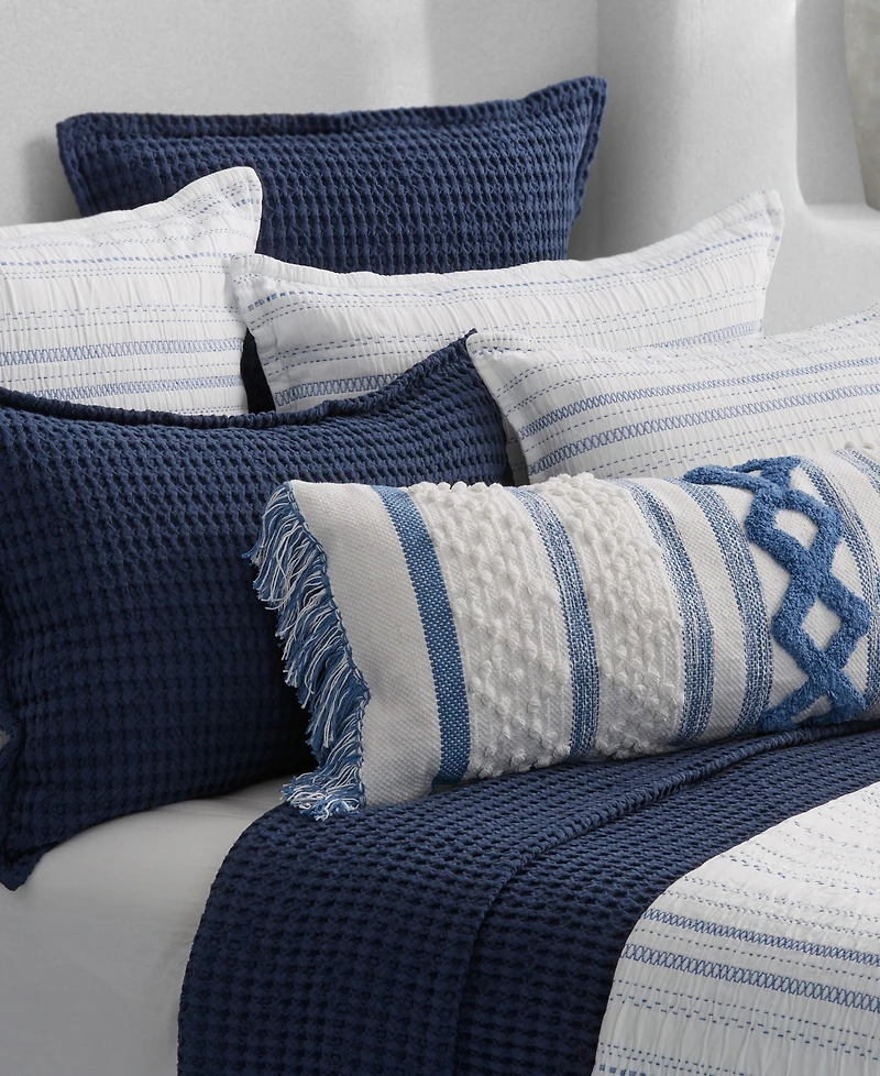 White Sand Pebble Beach Honeycomb Coverlet