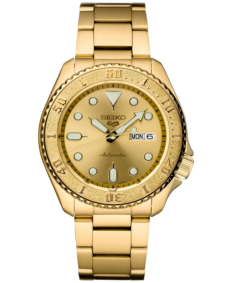 Seiko Men's Automatic 5 Sports Gold-Tone Stainless Steel Bracelet Watch 43mm