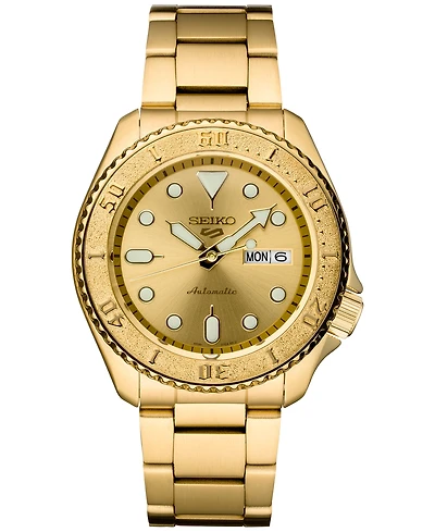 Seiko Men's Automatic 5 Sports Gold-Tone Stainless Steel Bracelet Watch 43mm