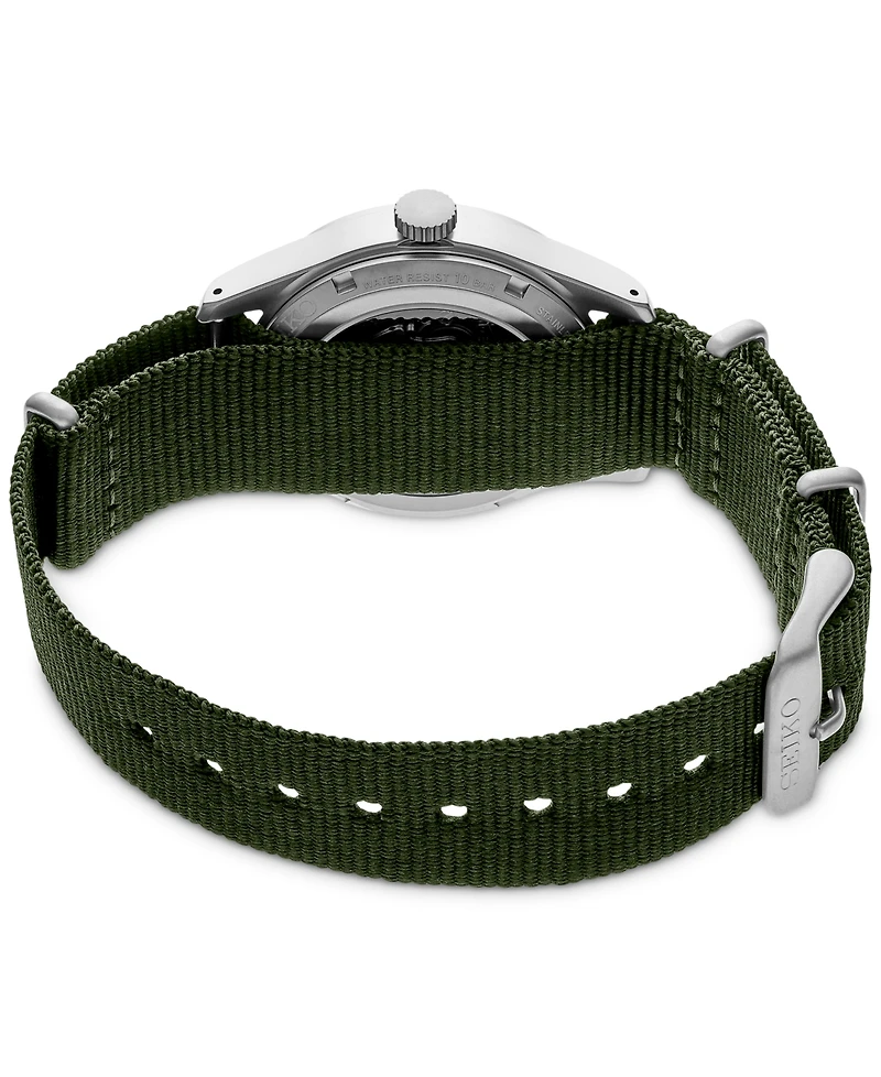 Seiko Men's Automatic 5 Sports Green Nylon Strap Watch 43mm