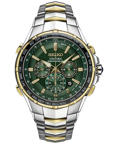 Seiko Men's Chronograph Solar Coutura Radio Sync Two-Tone Stainless Steel Bracelet Watch 45mm