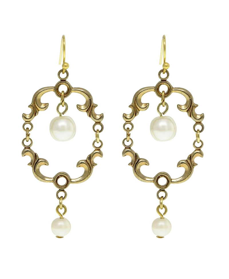 2028 14K Gold-tone Pear Drop Wire Earring