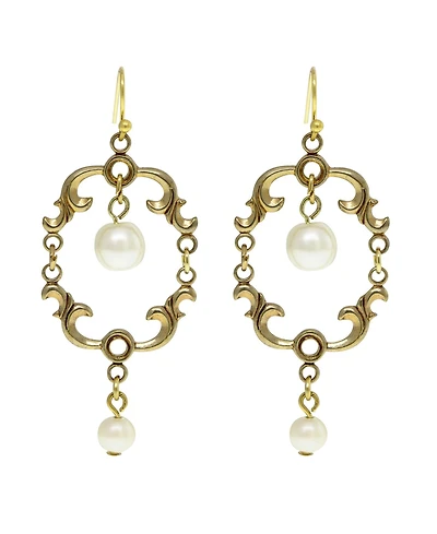 2028 14K Gold-tone Pear Drop Wire Earring