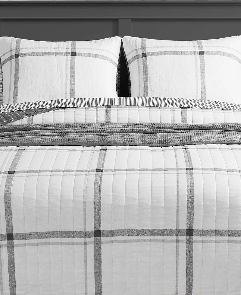 Nautica Fleetville Cotton Reversible 3 Piece Quilt Set
