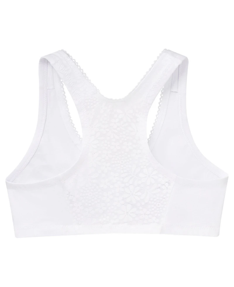 Women's Full Figure Plus Complete Comfort Wirefree Cotton T-Back Bra 1908