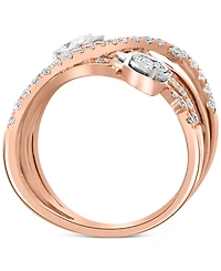 Effy Diamond Multirow Statement Ring (7/8 ct. t.w.) in 14k Rose and White Gold