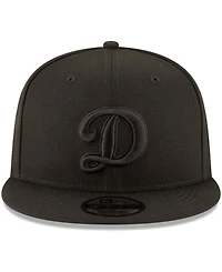 Men's Black Los Angeles Dodgers Script Logo Black on Black 9FIFTY Snapback Adjustable Hat