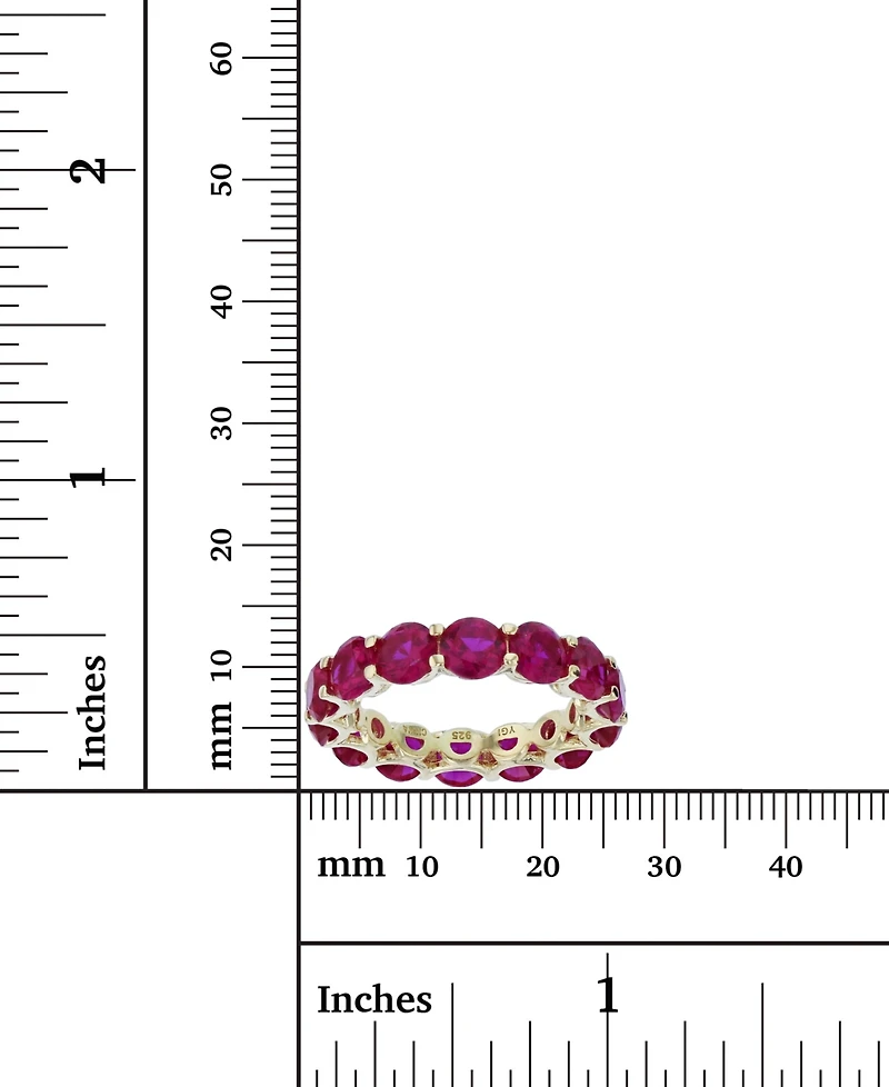 Cubic Zirconia Eternity Band 14k Yellow Gold Plated Sterling Silver