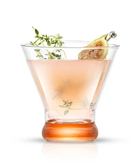 JoyJolt Hue Colored Stemless Martini Glasses, Set of 6