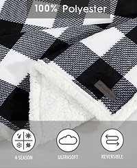 Eddie Bauer Cabin Plaid Ultra Soft Plush Fleece Reversible Blanket, King