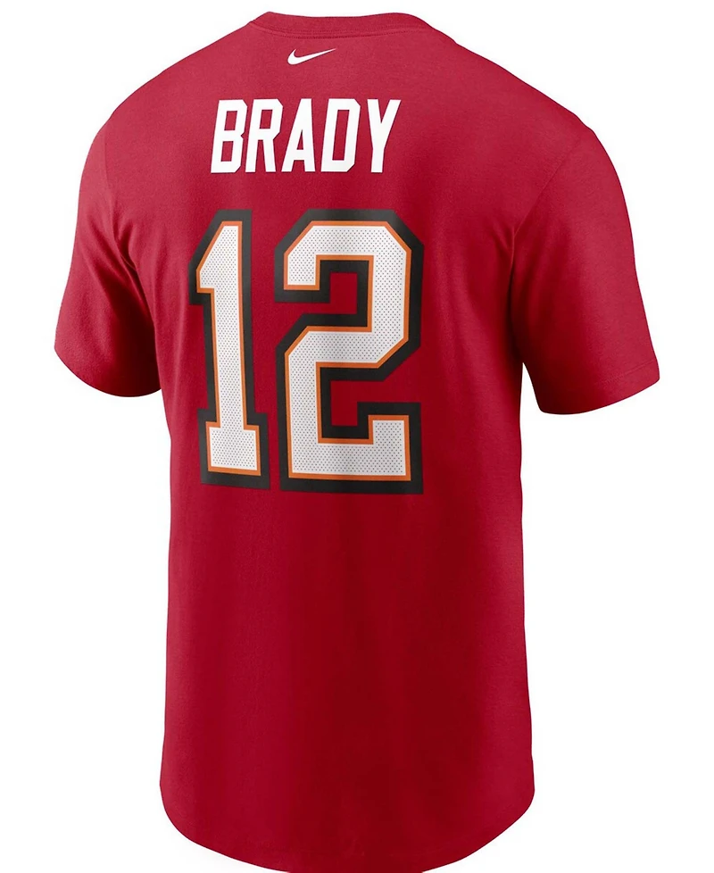Men's Tom Brady Red Tampa Bay Buccaneers Name Number T-shirt