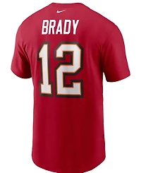 Men's Tom Brady Red Tampa Bay Buccaneers Name Number T-shirt