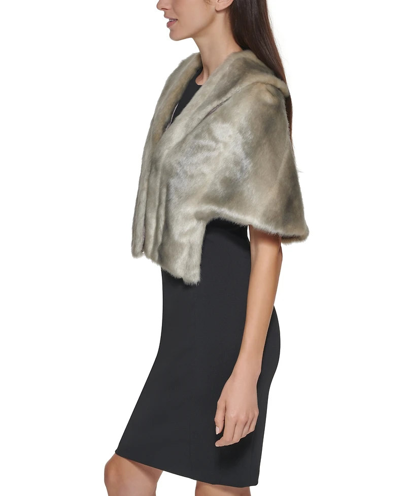 Eliza J Faux-Fur Shrug