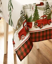 Vintage Christmas Tree Farm Holiday Rectangle Tablecloth 60" x 102"