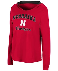 Women's Scarlet Nebraska Huskers Catalina Hoodie Long Sleeve T-shirt