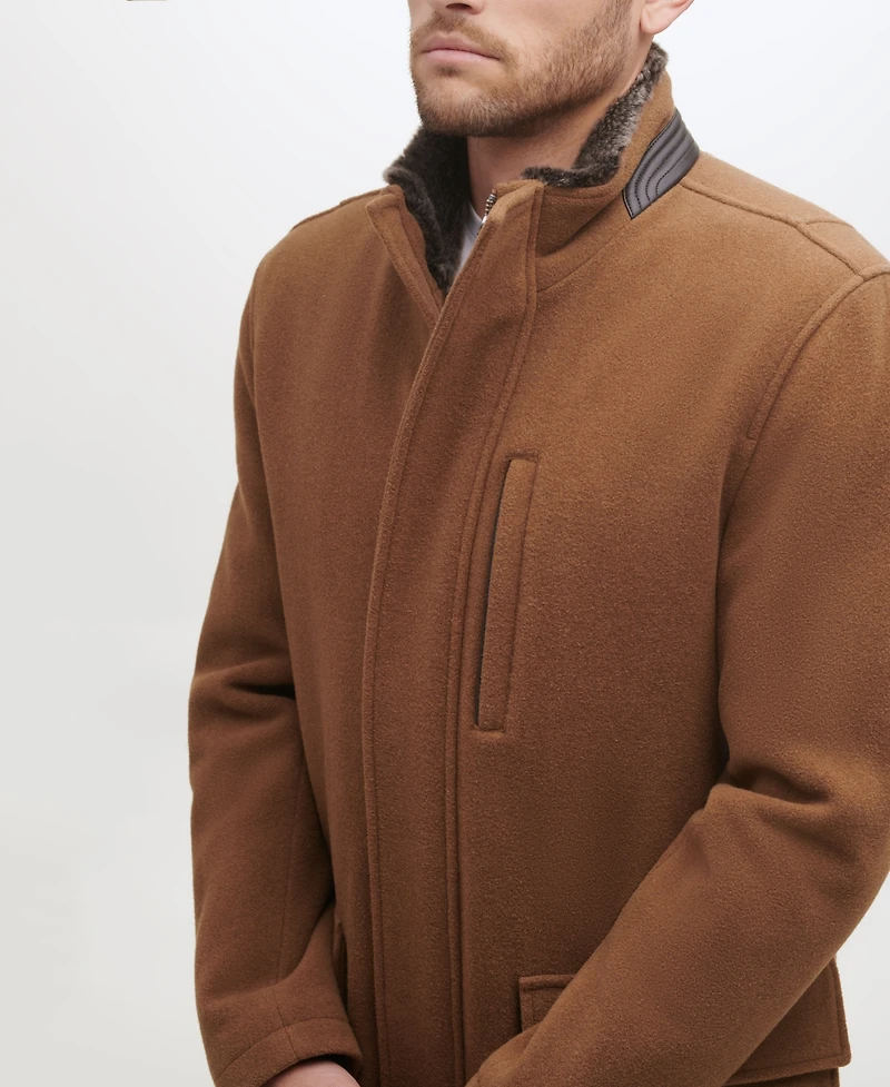 Cole Haan Men's Wool Plush Car Coat
