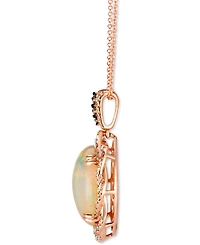 Le Vian Neopolitan Opal (4-1/2 ct. t.w.) & Diamond (3/4 ct. t.w.) Braided Halo 18" Pendant Necklace in 14k Rose Gold
