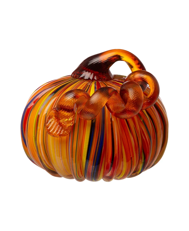 Glitzhome Striped Short Pumpkin, Set of 2