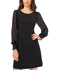 Msk Petite Clip-Dot-Sleeve Sheath Dress