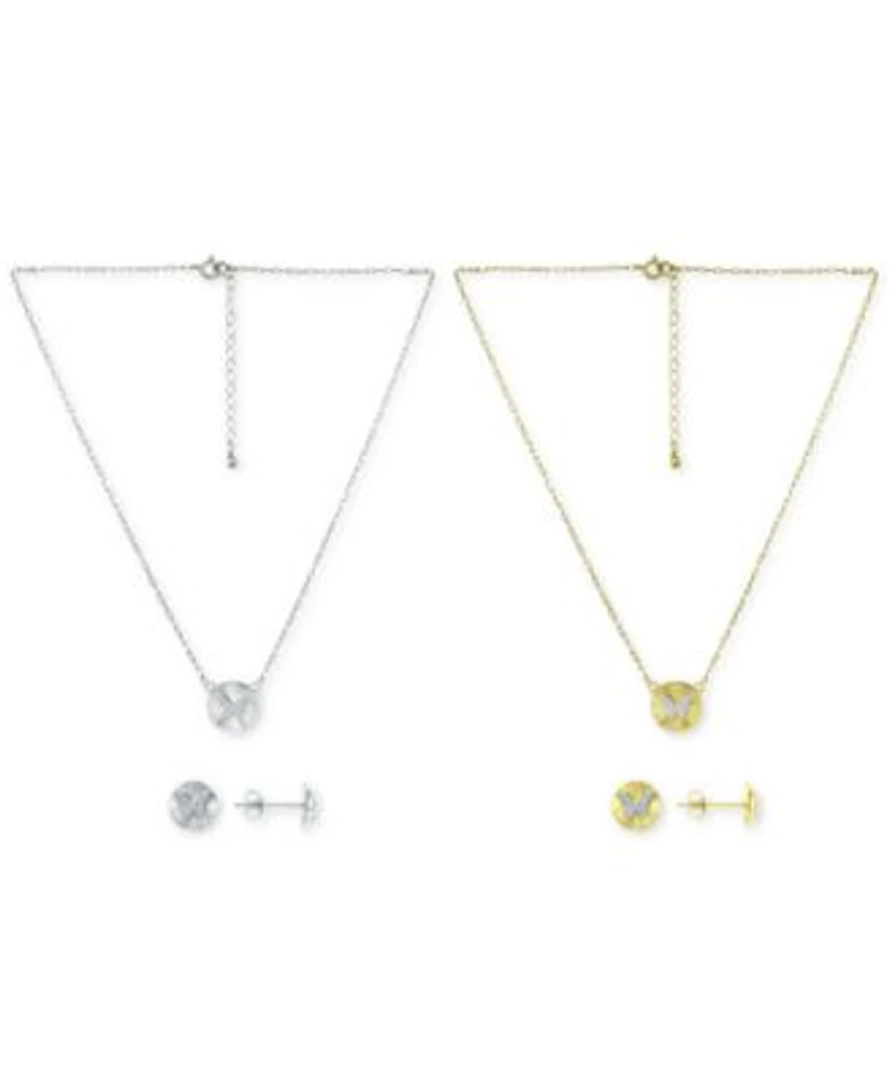 Giani Bernini Cubic Zirconia Butterfly Cluster Necklace Disc Stud Earrings Jewelry Collection Created For Macys