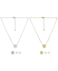 Giani Bernini Cubic Zirconia Butterfly Cluster Necklace Disc Stud Earrings Jewelry Collection Created For Macys